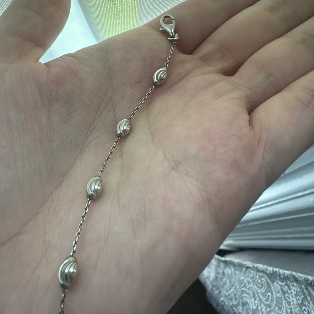 ITALY Sterling Silver Oval Moon Anklet/Bracelet PRICE FIRM